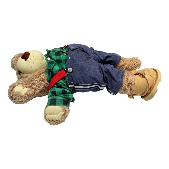 Furskins Bear Teddy Xavier  Roberts1984 Shirt Red Suspenders VIntage - Picture 15 of 16